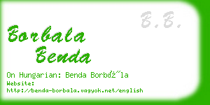 borbala benda business card